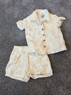 cloud Island button up bunny set